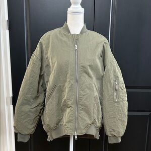 Zara Olive Bomber Jacket